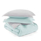 Bedroom > Comforters And Sets - Twin/Twin XL 2-Piece Microfiber Reversible Comforter Set Aqua Blue And Grey
