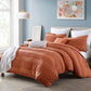 Bedroom > Comforters And Sets - King Size 5-Piece 100-Percent Cotton Clip Dot Comforter Set In Brick Orange