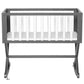 Bedroom > Baby & Kids - Solid Wood Rocking Baby Glider Cradle With Crib Mattress In Grey White Finish