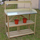 Outdoor > Gardening > Potting Benches - Outdoor Garden Workstation Potting Bench With Metal Top