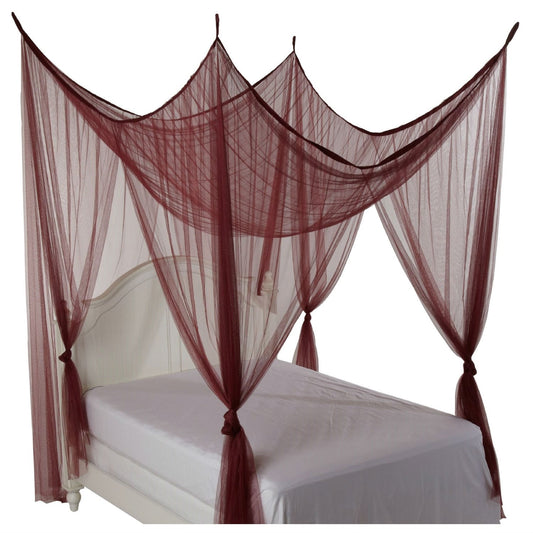 Bedroom > Bed Frames > Canopy Beds - 4-Post Bed Canopy In Burgundy - Fits All Size Beds