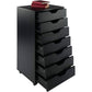 Bedroom > Nightstand And Dressers - Modern Scandinavian Style 7-Drawer Storage Cabinet Chest In Black Finish