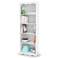 Living Room > Bookcases - White 72-inch High Bookcase With Soft Arches And 5 Shelves