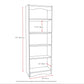 Living Room > Bookcases - White 72-inch High Bookcase With Soft Arches And 5 Shelves
