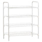 Accents > Shoe Racks - White Metal 4-Shelf Shoe Rack - Holds Up To 9 Pair Of Shoes