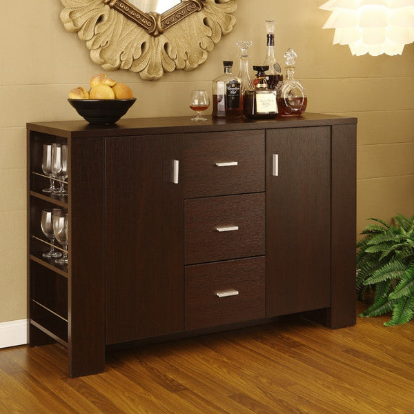 Dining > Sideboards & Buffets - Modern Dining Buffet Sideboard Server In Cappuccino Finish