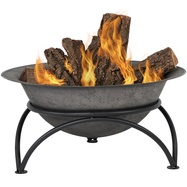 23.5 inch Wood-Burning Small Cast Iron Fire Pit Bowl with Stand-Novel Home