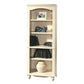 Living Room > Bookcases - Elegant Display Shelf Bookcase With 5 Shelves In Antique White Wood Finish