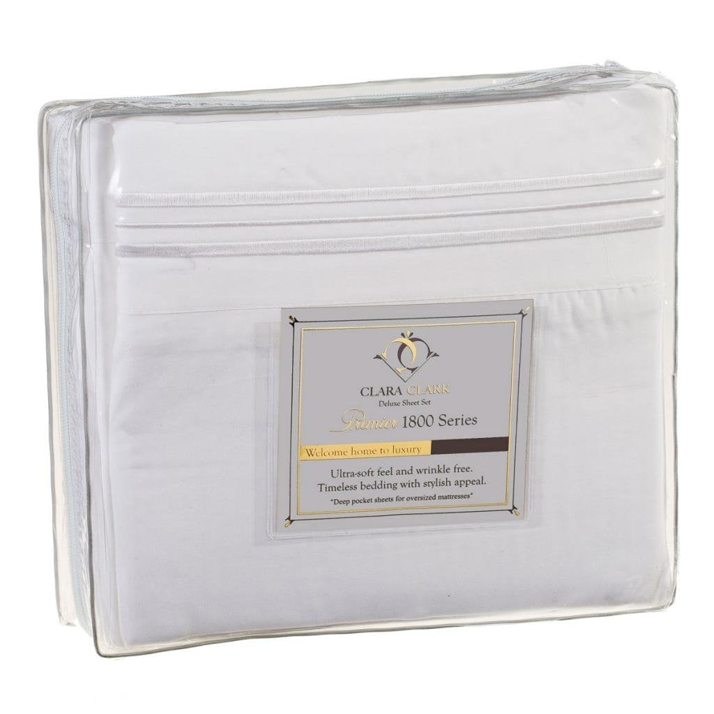 Bedroom > Sheets And Sheet Sets - Queen Size 4 Piece Sheet Set In White Microfiber