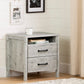 Bedroom > Nightstand And Dressers - Modern Washed Pine 2 Drawer Nightstand Cubby Storage Shelf
