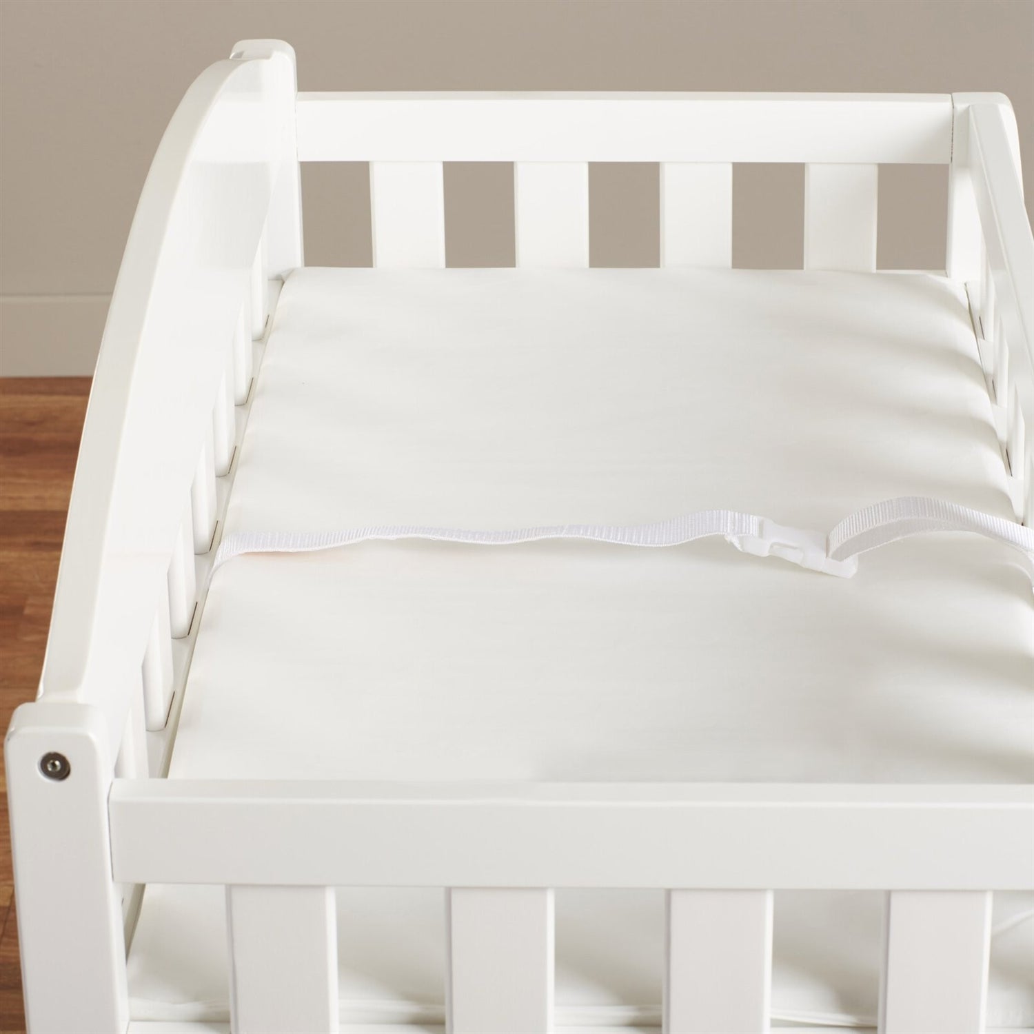 Bedroom > Baby & Kids - Modern White Wooden Baby Changing Table With Safety Rail Pad And Strap