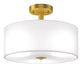 Lighting > Chandeliers - Modern 3-Light Ceiling Mount Glass Pendant Drum Lamp Chandelier White Bronze