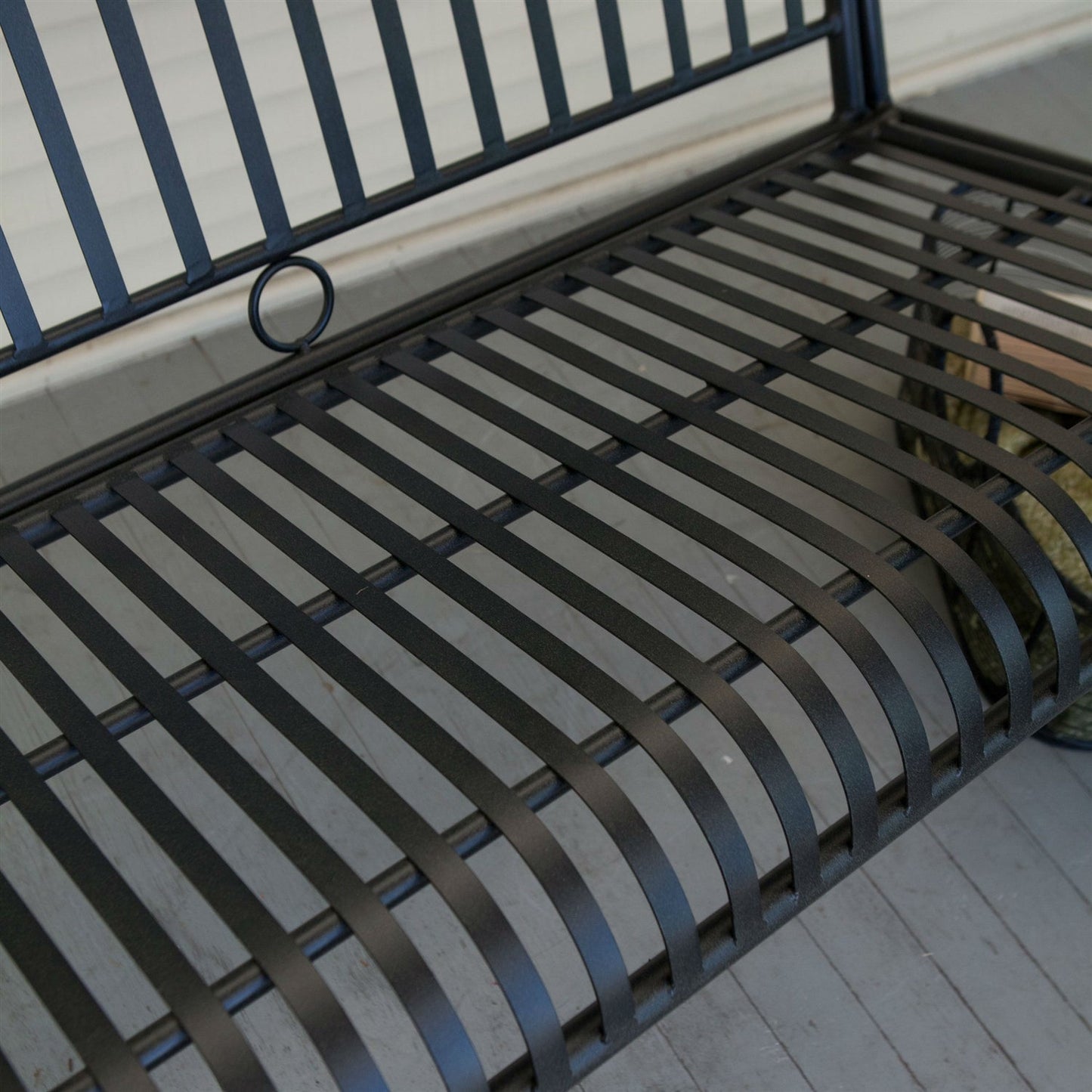 Outdoor > Outdoor Furniture > Porch Swings And Gliders - Wrought Iron Outdoor Patio 4-Ft Porch Swing In Black