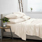 Bedroom > Sheets And Sheet Sets - King Size Ivory Beige 6-Piece Wrinkle Resistant Microfiber/Polyester Sheet Set