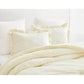 Bedroom > Comforters And Sets - Oversized King Ivory Microfiber 3-Piece Comforter Set With Ruffled Edge Trim