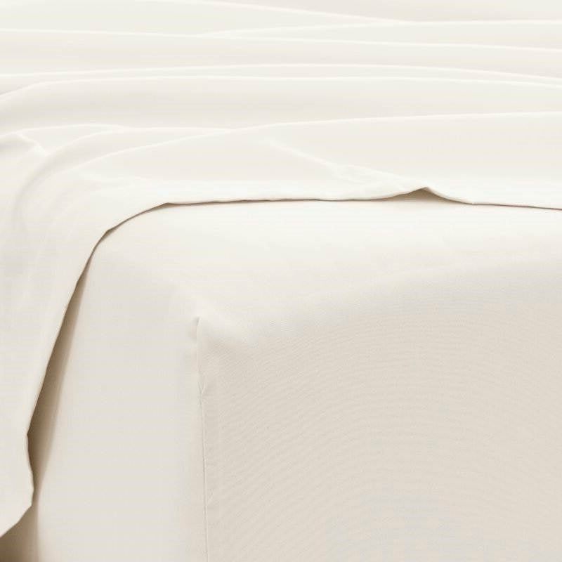 Bedroom > Sheets And Sheet Sets - Queen Size Ivory Beige 6-Piece Wrinkle Resistant Microfiber/Polyester Sheet Set