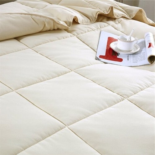 Bedroom > Comforters And Sets - Twin/Twin XL Traditional Microfiber Reversible 3 Piece Comforter Set In Ivory