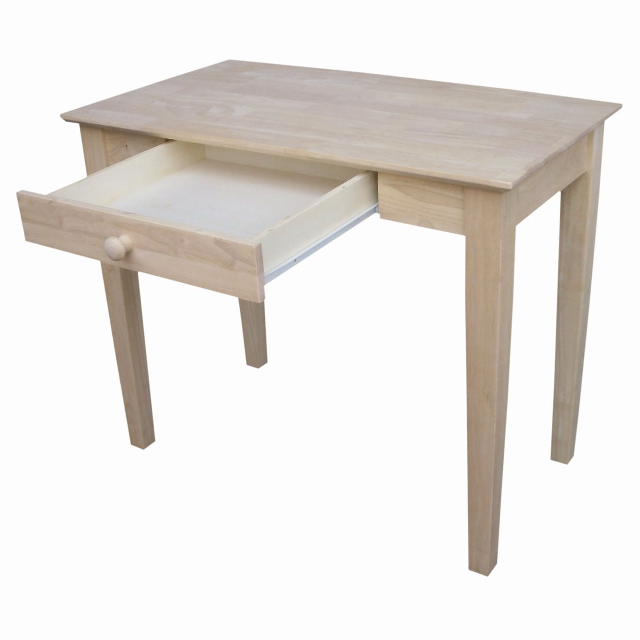 Office > Computer Desks - Solid Unfinished Wood Laptop Desk Writing Table With Drawer