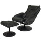 Living Room > Recliners And Leather Recliner - Sturdy Black Faux Leather Electric Massage Recliner Chair W/ Ottoman