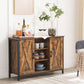Dining > Sideboards & Buffets - Rustic FarmHome 2 Barn Door Sideboard With Cupboard And Shelves