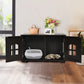 Bedroom > Cat And Dog Beds - Dark Brown Modern Large Ventilated Private Divider Cat Litter Box