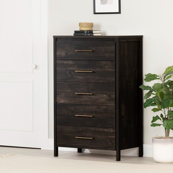 Bedroom > Nightstand And Dressers - Modern Java 5 Drawer Storage Chest