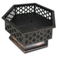 Outdoor > Outdoor Decor > Fire Pits - 24 Inch Steel Distressed Bronze Lattice Design Fire Pit With Cover