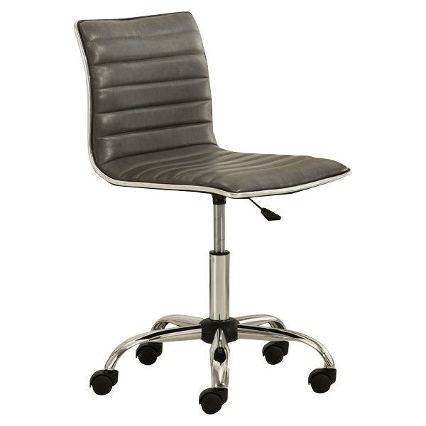 Office > Office Chairs - Heavy Duty Gray Channel-Tufted Conference Chair