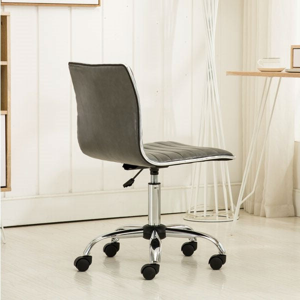 Office > Office Chairs - Heavy Duty Gray Channel-Tufted Conference Chair