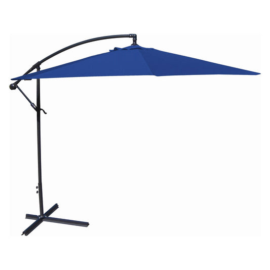 10-Ft Offset Cantilever Patio Umbrella with Royal Blue Canopy Shade-Novel Home