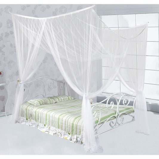 Bedroom > Bed Frames > Canopy Beds - White Mosquito Net Bed Canopy Mesh Netting - Size Full Queen King