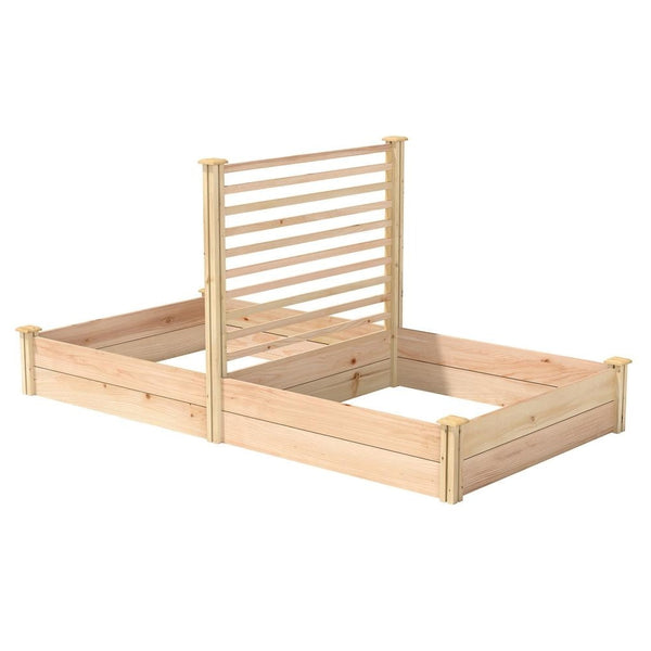 Outdoor > Gardening > Planters - 4 Ft X 8 Ft Cedar Wood Raised Garden Bed With Trellis - Made In USA