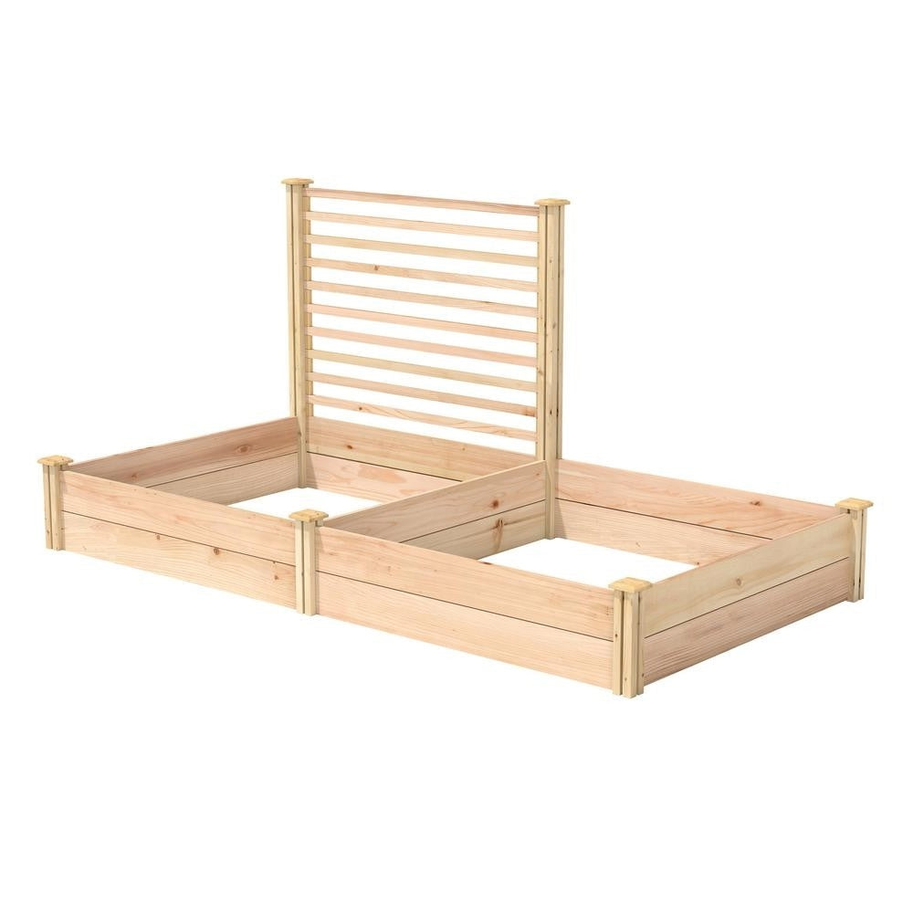 Outdoor > Gardening > Planters - 4 Ft X 8 Ft Cedar Wood Raised Garden Bed With Trellis - Made In USA