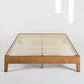 Bedroom > Bed Frames > Platform Beds - King Modern Classic Solid Wood Slat Platform Bed Frame In Natural Finish