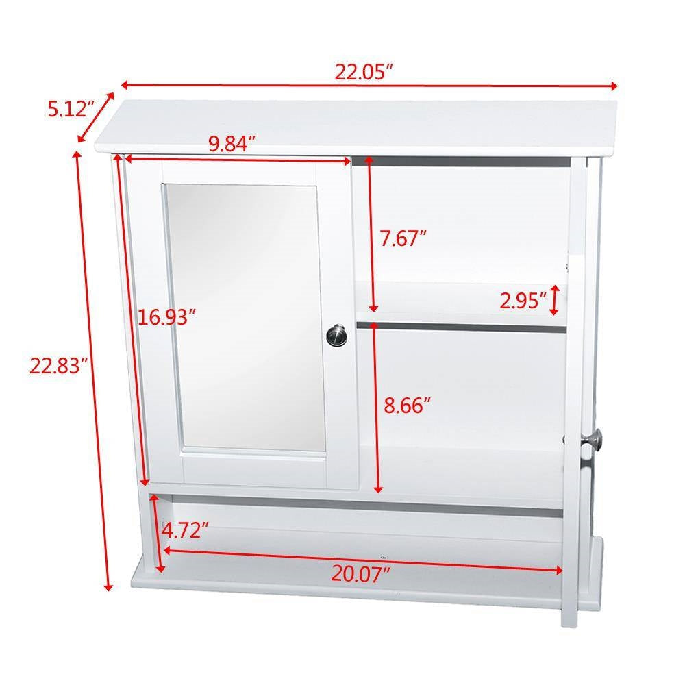 Bathroom > Bathroom Cabinets - 2-Door Wall Mounted Bathroom Medicine Cabinet With Mirror In White