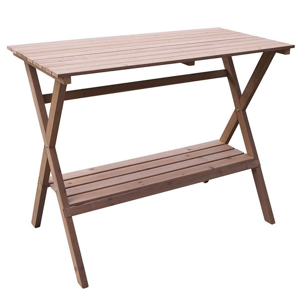Outdoor > Gardening > Potting Benches - Indoor Outdoor Wood Potting Bench Garden Table With Lower Shelf