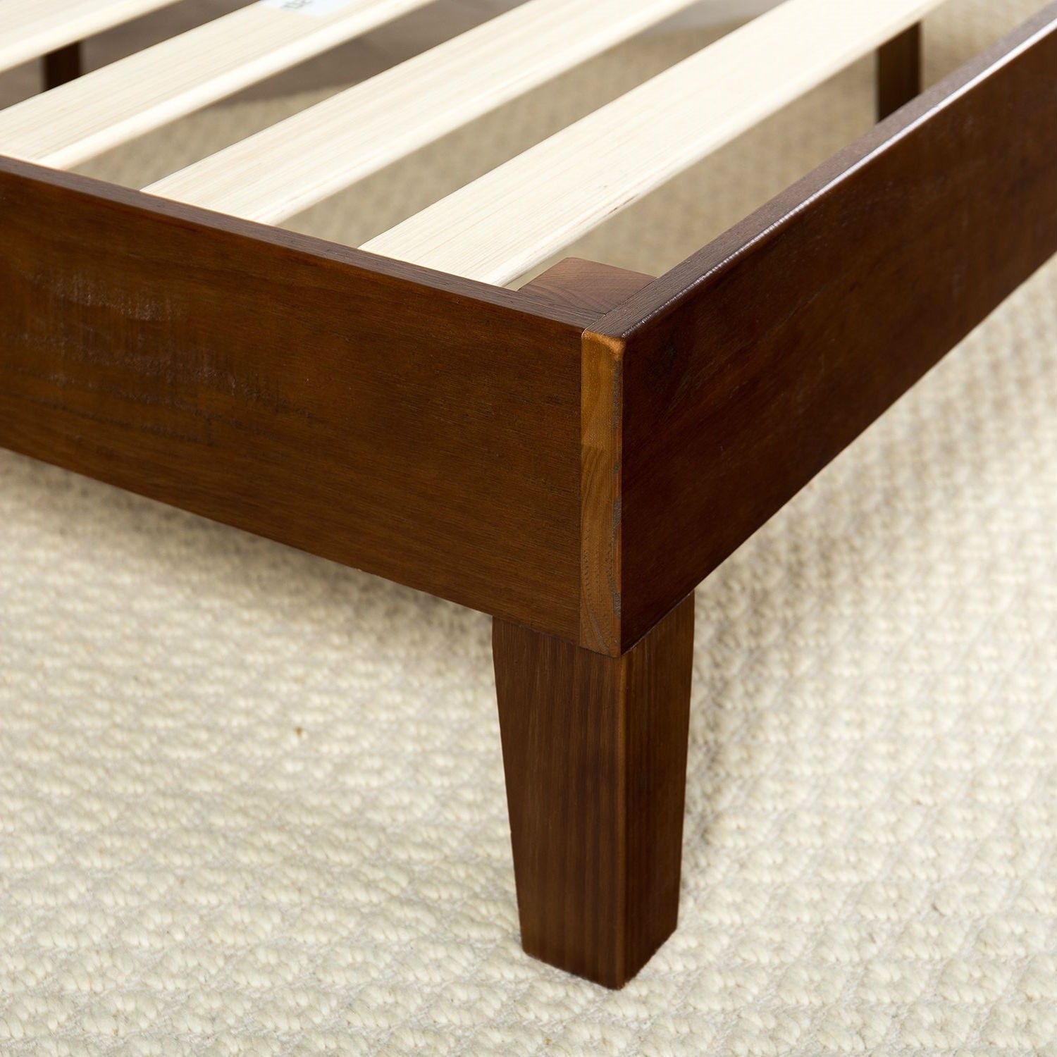 Bedroom > Bed Frames > Platform Beds - King Size Low Profile Solid Wood Platform Bed Frame In Espresso Finish