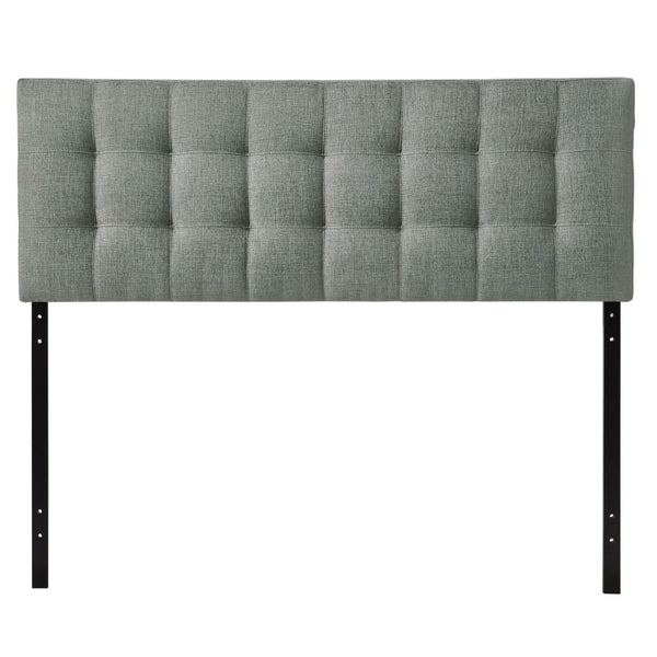 Bedroom > Headboards - King Size Grey Fabric Modern Button-Tufted Upholstered Headboard