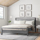 Bedroom > Bed Frames > Platform Beds - King Size FarmHouse Traditional Rustic Gray Platform Bed