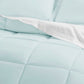 Bedroom > Comforters And Sets - King Size Microfiber 6-Piece Reversible Bed-in-a-Bag Comforter Set In Aqua Blue