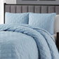 Bedroom > Quilts & Blankets - King/CAL King 3-Piece Light Blue Microfiber Reversible Diamond Quilt Set