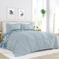 Bedroom > Comforters And Sets - King Size 3-Piece Blue And White Reversible Floral Striped Comforter Set