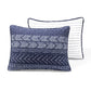Bedroom > Quilts & Blankets - King Size Scandinavian Chevron Navy Blue White Reversible Cotton Quilt Set