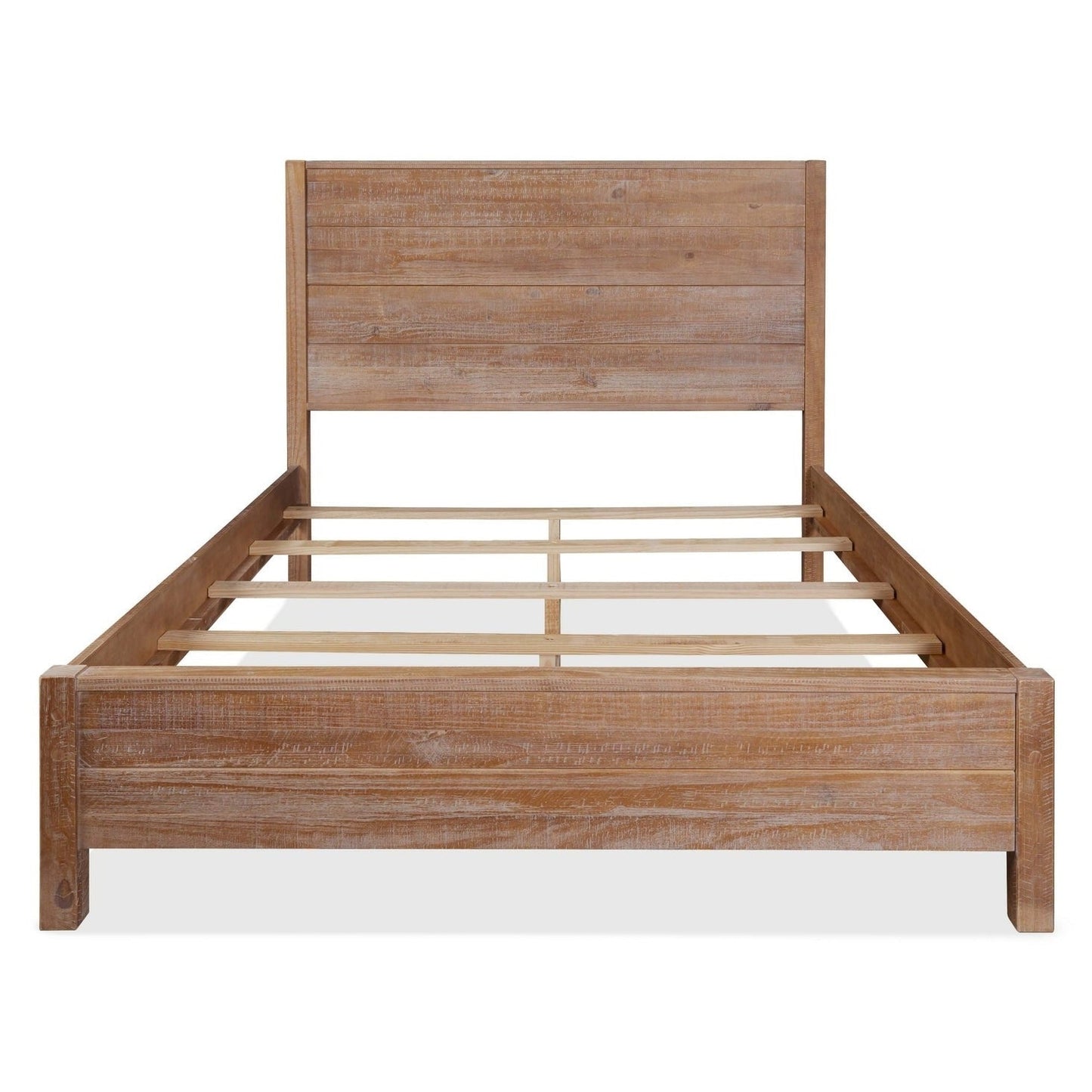 Bedroom > Bed Frames > Platform Beds - FarmHome Rustic Solid Pine Platform Bed In King Size