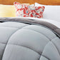 Bedroom > Comforters And Sets - King Size All Seasons Plush Light/Dark Grey Reversible Polyester Down Alternative Comforter