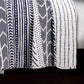 Bedroom > Quilts & Blankets - 3 Piece Scandinavian Blue White Reversible Cotton Set In King