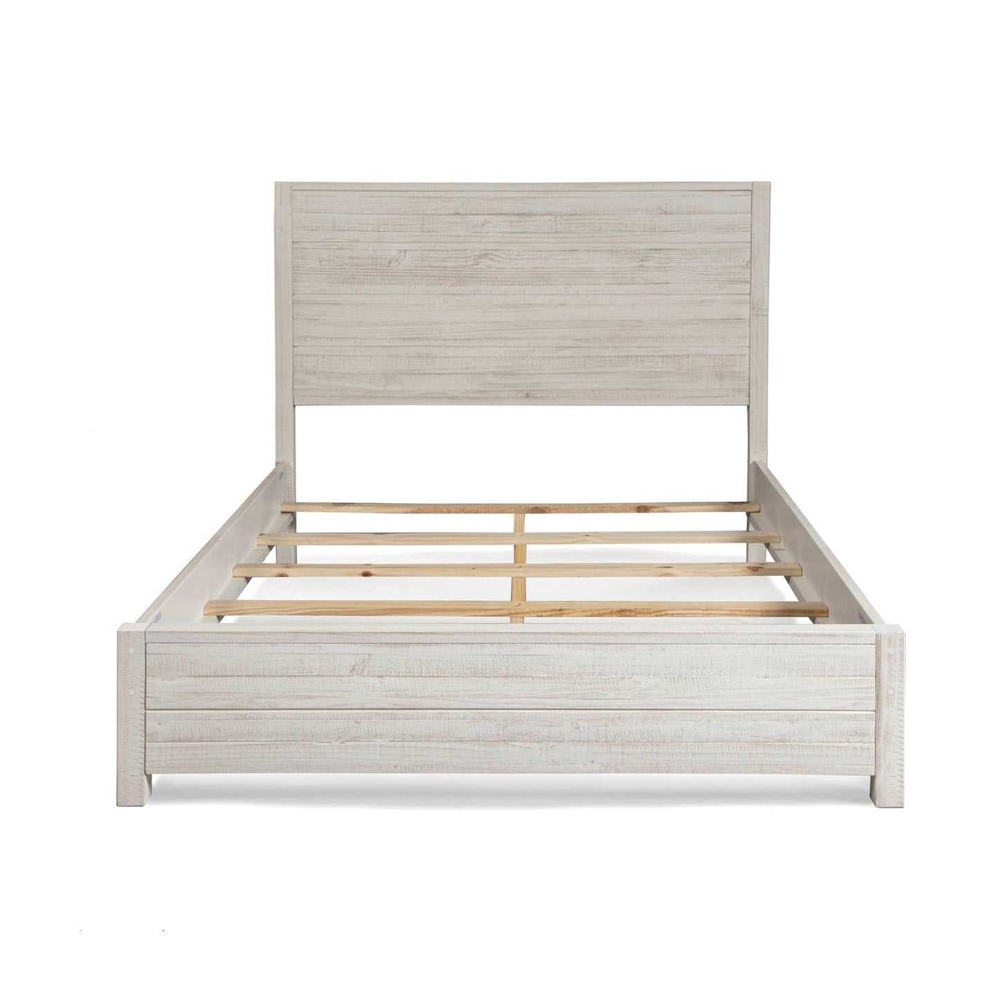 Bedroom > Bed Frames > Platform Beds - FarmHome Off White Solid Pine Platform Bed In King Size
