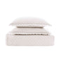 Bedroom > Bedspreads - King White Farmhouse Microfiber Diamond Quilted Bedspread Set With Frayed Edges