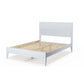 Bedroom > Bed Frames > Platform Beds - King Size Rustic White Mid Century Slatted Platform Bed