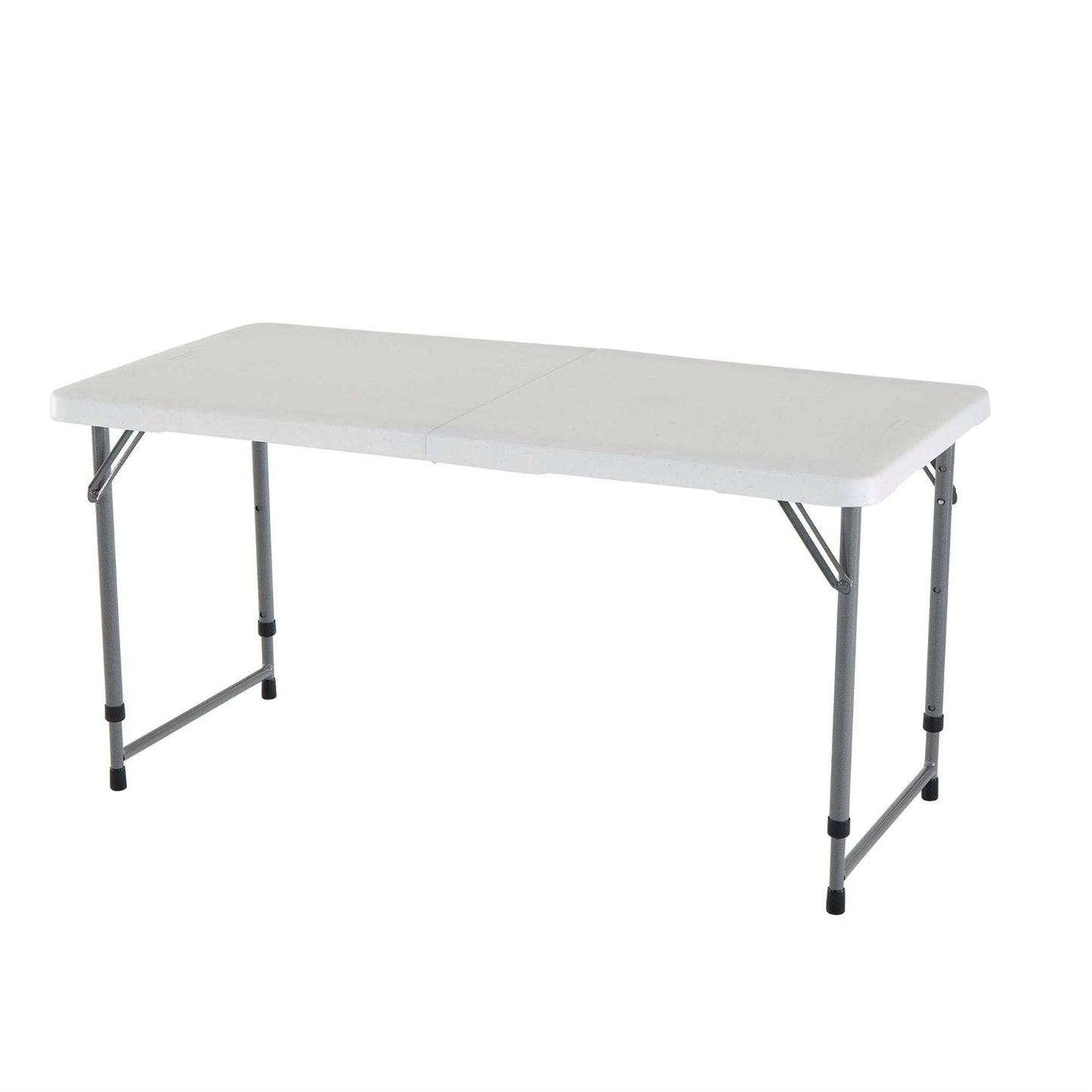 Office > Folding Tables - Adjustable Height White HDPE Folding Table With Powder Coated Steel Frame